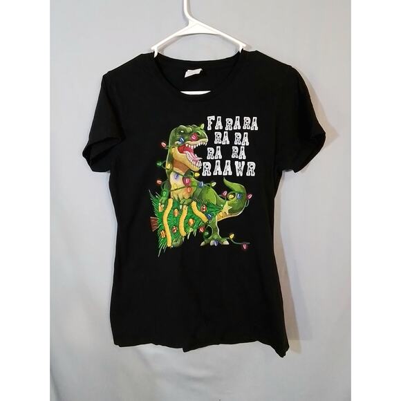 Port & Company; Tee shirt with Christmas dinosaur - Picture 1 of 6